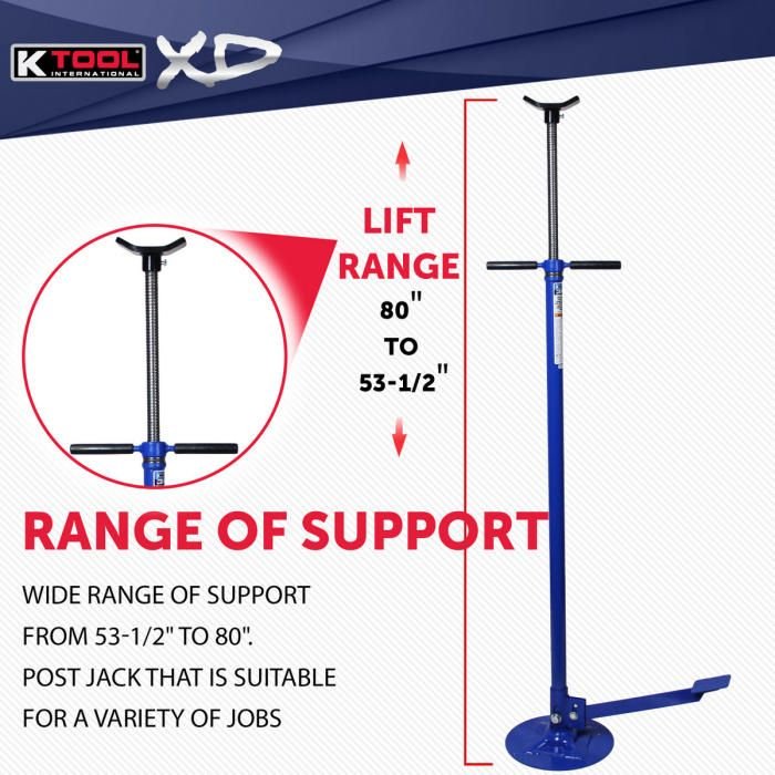 K Tool 3/4 Ton Under Hoist Jack Stand with Pedal - 图片 4