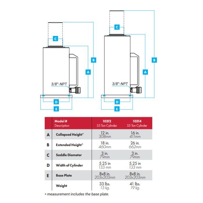 ESCO HD Lightweight 55-Ton High Lift Hydraulic Jack - 图片 5
