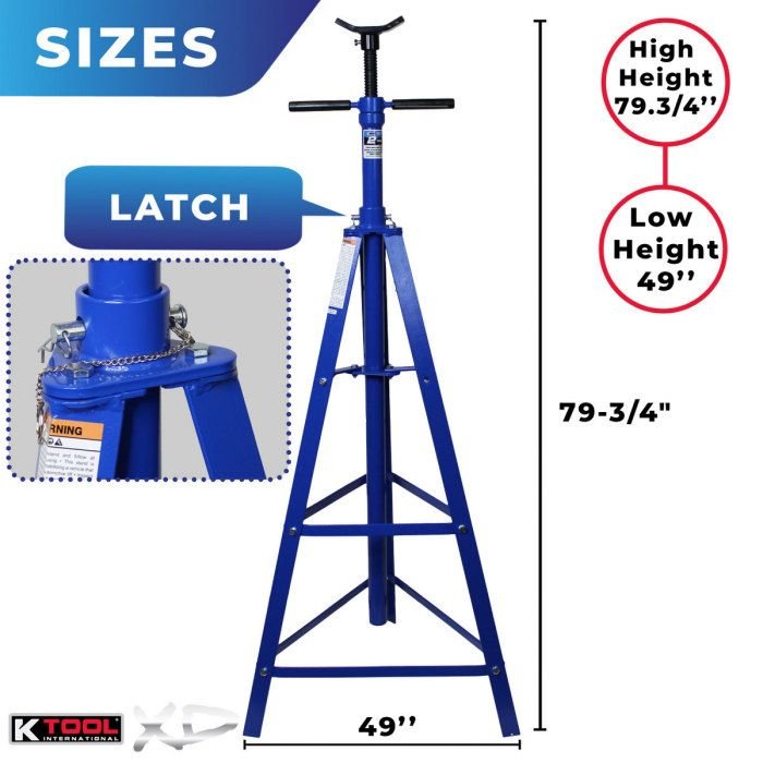 K Tool 2 Ton Under Hoist Jack Stand - 图片 4