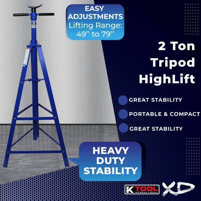 K Tool 2 Ton Under Hoist Jack Stand - 图片 5