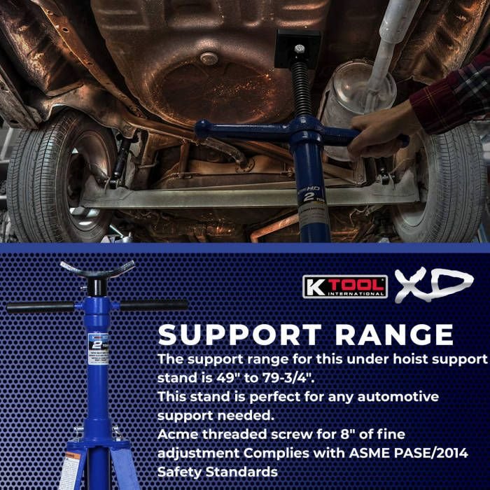 K Tool 2 Ton Under Hoist Jack Stand - 图片 6